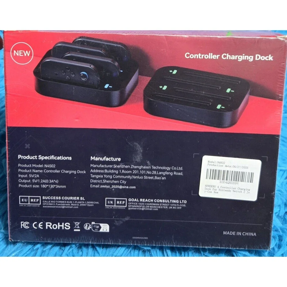 Sealed N4502 Controller Charging Dock Black 4 Ports LED Indicator Light for NS2